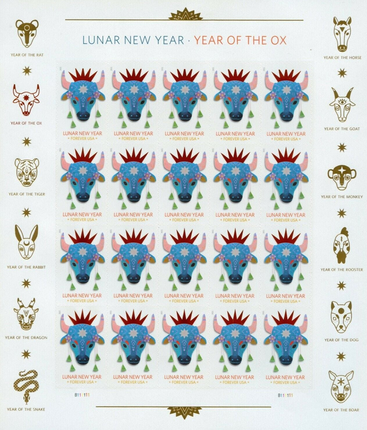 Year of the Ox Stamps Celebrates Lunar New Year Forever First Class Postage Stamps